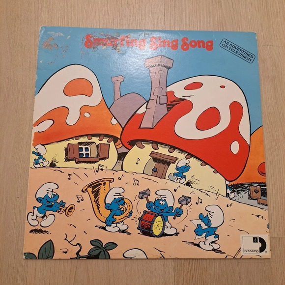 The Smurfs Smurfing Sing Song Vintage 1979 Music Nostalgia LP Vinyl Record - Picture 1 of 4
